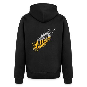 Spritzer May Contain Alcohol - Unisex Premium Organic Zip Hoodie - black - Back - Nico (187cm)
