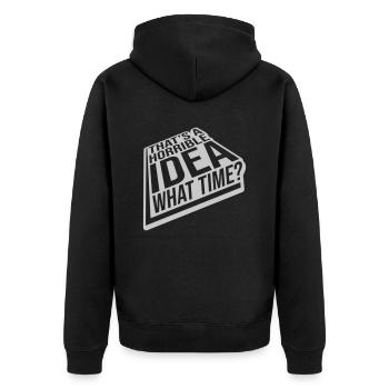 Thats a horrible Idea - Unisex Premium Organic Zip Hoodie - black - Back - Nico (187cm)
