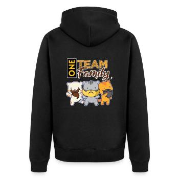 team familie katze bart bachelorette party asatru - Unisex Premium Bio Zip Hoodie - Schwarz - Hinten - Nico (187cm)