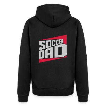 Cool Soccer Dad Logo - Unisex Premium Bio Zip Hoodie - Schwarz - Hinten - Nico (187cm)