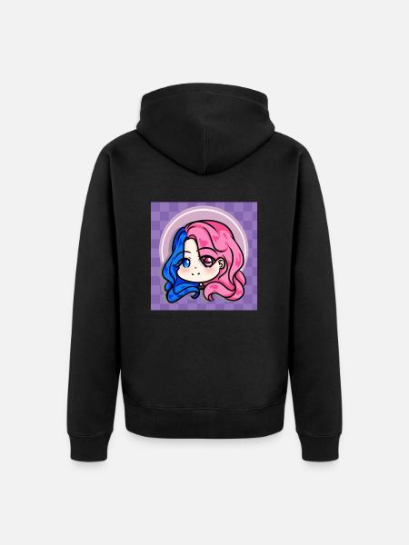 Tiffany marie chibi with background - Unisex Premium Organic Zip Hoodie - black