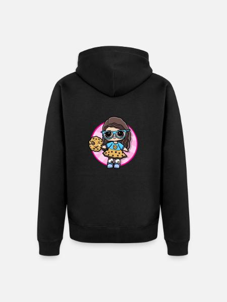 Mädchen mit Keks - Unisex Premium Bio Zip Hoodie - Schwarz