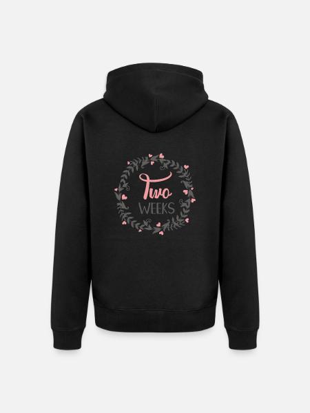 TWO WEEKS MILESTONES HEART - Unisex Premium Organic Zip Hoodie - black
