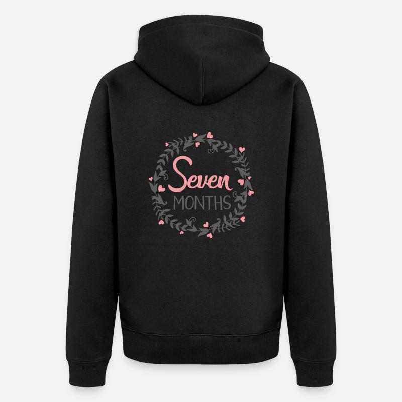 SEPT MOIS JALONS CŒUR - Veste à capuche bio Premium Unisexe - noir