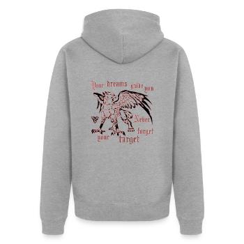 Saisir la cible - Veste à capuche bio Premium Unisexe - gris chiné - Dos - Nico (187cm)