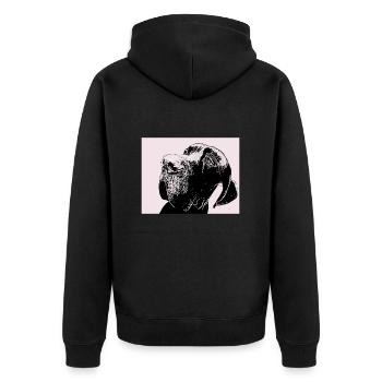 Deutsche Dogge - Unisex Premium Bio Zip Hoodie - Schwarz - Hinten - Nico (187cm)