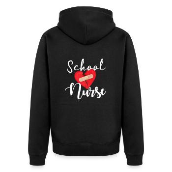 School nurse heart - Unisex Premium Organic Zip Hoodie - black - Back - Nico (187cm)