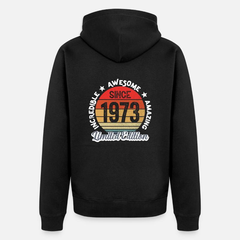 amazing since 1973 - anniversaire - Veste à capuche bio Premium Unisexe - noir