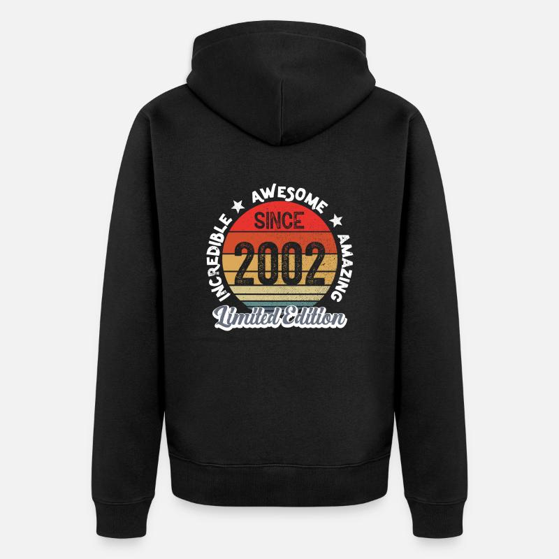 amazing since 2002 - anniversaire - Veste à capuche bio Premium Unisexe - noir
