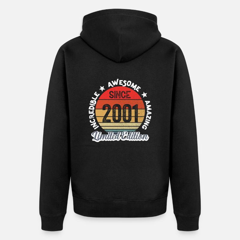 amazing since 2001 - anniversaire - Veste à capuche bio Premium Unisexe - noir