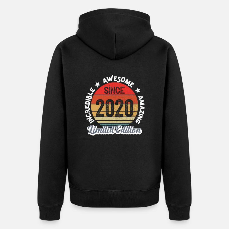 amazing since 2020 - anniversaire - Veste à capuche bio Premium Unisexe - noir