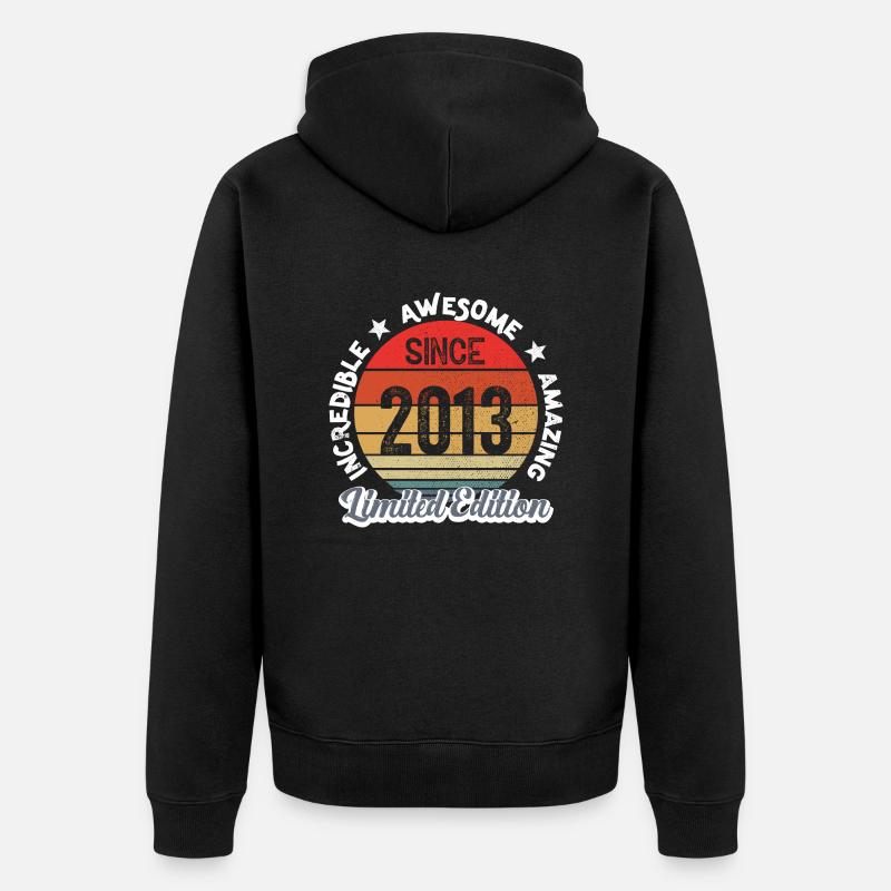 amazing since 2013 - anniversaire - Veste à capuche bio Premium Unisexe - noir