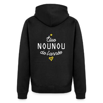 Elue nounou de l année - Veste à capuche bio Premium Unisexe - noir - Dos - Nico (187cm)