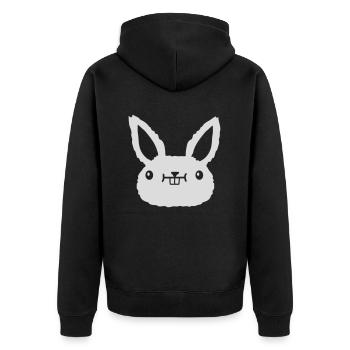 Cher lapin kawaii Face - Veste à capuche bio Premium Unisexe - noir - Dos - Nico (187cm)