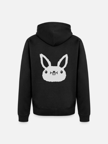 Dear kawaii Face - Unisex Premium Organic Zip Hoodie - black