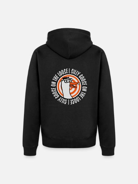 goose on the loose - Unisex Premium Organic Zip Hoodie - black