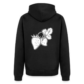 Strawberries Fruits Funny gift idea Fruit growing - Unisex Premium Organic Zip Hoodie - black - Back - Nico (187cm)