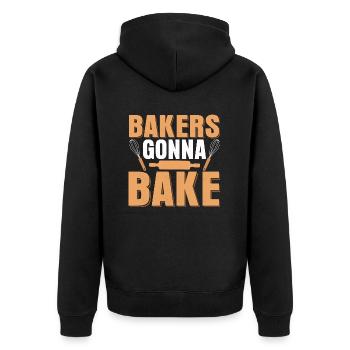 Les boulangers vont faire cuire des biscuits pâtisseries au gâteau - Veste à capuche bio Premium Unisexe - noir - Dos - Nico (187cm)