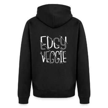 go vegan food earth plante humour végétarien - Veste à capuche bio Premium Unisexe - noir - Dos - Nico (187cm)