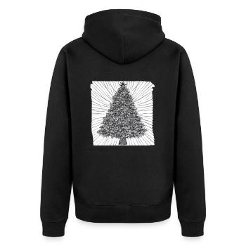 Arbre de Noël Arbre de Noël Vacances hiver 25 - Veste à capuche bio Premium Unisexe - noir - Dos - Nico (187cm)