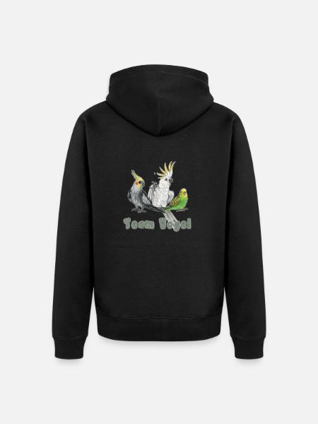 Team Vogel - Unisex Premium Bio Zip Hoodie - Schwarz
