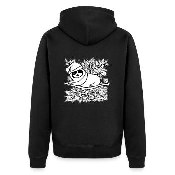 Faultier Weihnachten süß lustig Tier Faultiere 13 - Unisex Premium Bio Zip Hoodie - Schwarz - Hinten - Nico (187cm)