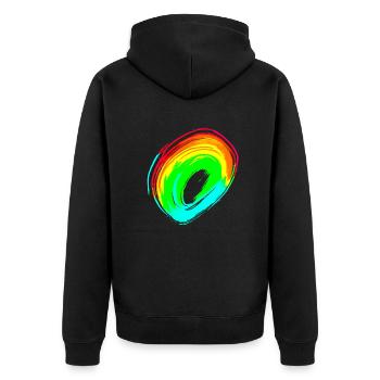 Rainbow dégradé coloré cool rétro tendance Art 3 - Veste à capuche bio Premium Unisexe - noir - Dos - Nico (187cm)