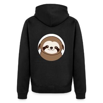 Mignon paresseux Kawaii Cartoon Animal Love 6 - Veste à capuche bio Premium Unisexe - noir - Dos - Nico (187cm)