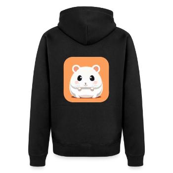 Mignon Cartoon Hamster Love Pet 6 - Veste à capuche bio Premium Unisexe - noir - Dos - Nico (187cm)