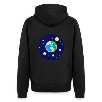 Mignon dessin animé représentation de la planète Terre 4 - Veste à capuche bio Premium Unisexe - noir - Dos - Nico (187cm)