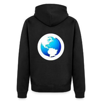 Mignon dessin animé représentation de la planète Terre 13 - Veste à capuche bio Premium Unisexe - noir - Dos - Nico (187cm)