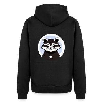 Raccoons Cute Cartoon Raccoon 4 - Unisex Premium Organic Zip Hoodie - black - Back - Nico (187cm)