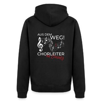 Chorleiter Dirigent Chor Shirt Spruch Geschenk - Unisex Premium Bio Zip Hoodie - Schwarz - Hinten - Nico (187cm)
