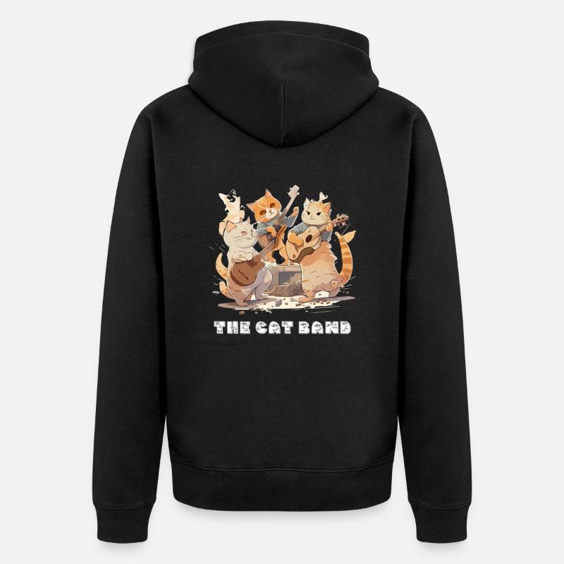The cat band - Veste à capuche bio Premium Unisexe - noir