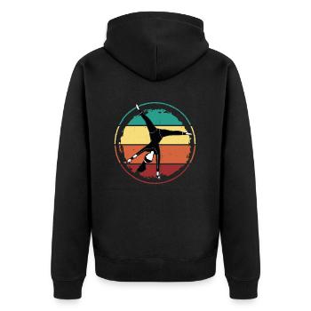 Cartwheel, hand-support flip Saying for gymnast - Unisex Premium Organic Zip Hoodie - black - Back - Nico (187cm)