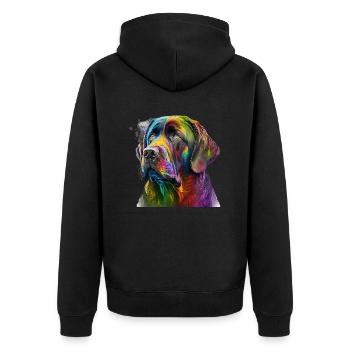 Chien coloré dans la conception d’art splash - pour tout le monde - Veste à capuche bio Premium Unisexe - noir - Dos - Nico (187cm)