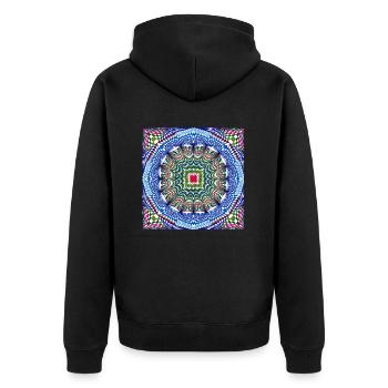 LMNArt - Unisex Premium Organic Zip Hoodie - black - Back - Nico (187cm)