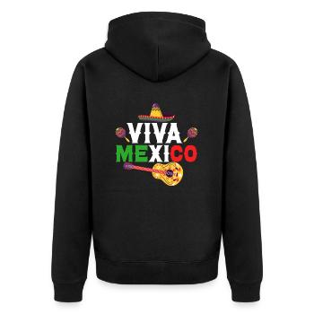 Viva Mexico Party Cinco De Mayo - Unisex Premium Organic Zip Hoodie - black - Back - Nico (187cm)