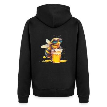 Cool bee apprécie sa bière - Veste à capuche bio Premium Unisexe - noir - Dos - Nico (187cm)