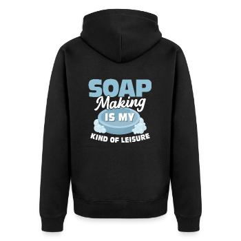 Soap Making Is My Kind Of Leisure Soapmaker Soapma - Unisex Premium Bio Zip Hoodie - Schwarz - Hinten - Nico (187cm)