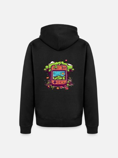 Retro-Videospiel - Unisex Premium Bio Zip Hoodie - Schwarz