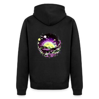 Regarder les étoiles dans un système solaire extraterrestre - Veste à capuche bio Premium Unisexe - noir - Dos - Nico (187cm)