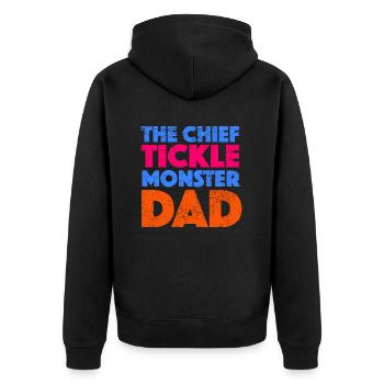 The Chief Tickle Monster Dad - Unisex Premium Organic Zip Hoodie - black - Back - Nico (187cm)