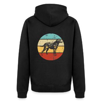 Vintage Hund Retro Sonnenuntergang - Unisex Premium Bio Zip Hoodie - Schwarz - Hinten - Nico (187cm)