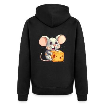 Mächtige Mäuseabenteuer eines Cartoon-Nagetiers 2 - Unisex Premium Bio Zip Hoodie - Schwarz - Hinten - Nico (187cm)