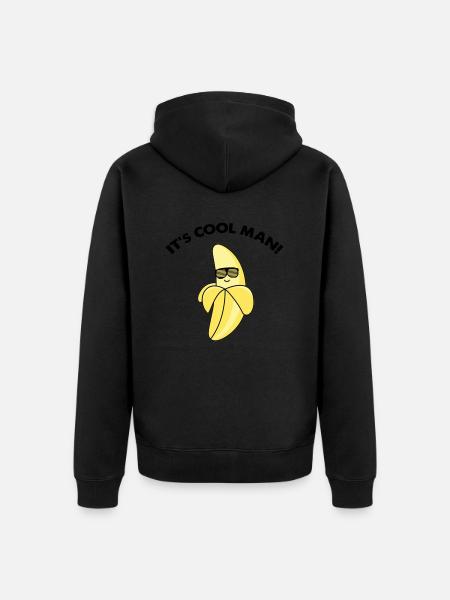 cool banana - Unisex Premium Organic Zip Hoodie - black