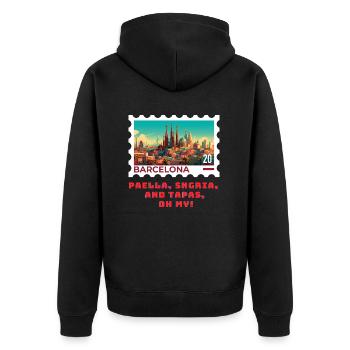 Barcelone - Veste à capuche bio Premium Unisexe - noir - Dos - Nico (187cm)