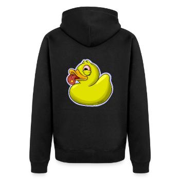 Canard en plastique - Veste à capuche bio Premium Unisexe - noir - Dos - Nico (187cm)
