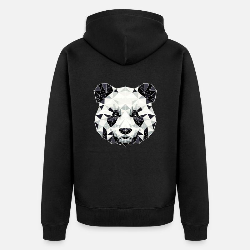 Panda // panda - Unisex Premium Bio Zip Hoodie - Schwarz