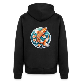 carpe koi - poisson japon - Veste à capuche bio Premium Unisexe - noir - Dos - Nico (187cm)